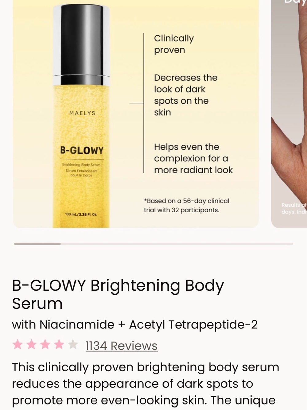 MAELYS B-GLOWY Brightening Body Serum, Never Used